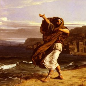 Демосфен произносит речь на берегу моря, картинка