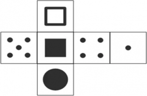 куб в развернутом виде, картинка для теста